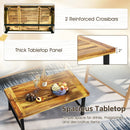 Acacia Wood Coffee Table with Thickened Top and Heavy-duty Metal Legs by LJGDeals