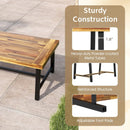 Acacia Wood Coffee Table with Thickened Top and Heavy-duty Metal Legs by LJGDeals