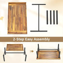 Acacia Wood Coffee Table with Thickened Top and Heavy-duty Metal Legs by LJGDeals