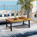 Acacia Wood Coffee Table with Thickened Top and Heavy-duty Metal Legs by LJGDeals