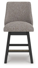Neymorton - Upholstered Swivel Barstool (Set of 2) - Dark Grayish Brown by Unique Piece Furniture