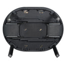 5-Piece Multifunctional Dining Table Set, Farmhouse Dining Set with Extendable Round Table,Two Small Drawers and 4 Upholstered Dining Chairs for Kitchen and Dining Room (Black)