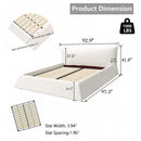King Size Platform Bed With Special-Shaped Headboard - Cream