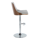 Gianna - Mid Century Modern Adjustable Barstool With Swivel With Rounded T Footrest (Set of 2) by HouseOfZazla