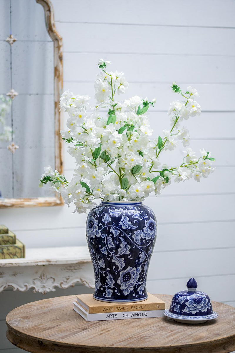 9.5x9.5x18" Porcelain Decorative Ginger Jar, photo 6 of 10