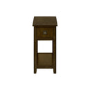 Accent End Table, 2 Tier, Narrow, Lamp, Storage Drawer, Charming Design