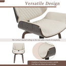 Mid Century Modern Dining Chair 360° Swivel, Ergonomic Design Upholstery, Bentwood Frame, (Set of 2) - Beige by HouseOfZazla