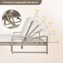 Outdoor Double Lounge Chair With 5 Position Adjustable Backrest