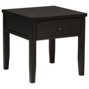Sutter - 1 Drawer Square End Table - Dark Brown by HouseOfZazla