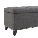 Button-Tufted Storage Ottoman With Safety Close Hinge by HouseOfZazla