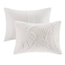 3 Piece Tufted Cotton Chenille Palm Comforter Set Off-White King/Cal King