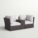 Outdoor Wicker Loveseat With Cushions by Unique Piece Furniture