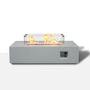 Outdoor Concrete Propane Gas Rectangle Fire Pit Table by HouseOfZazla