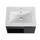 Wall Mounted Floating Bathroom Vanity With Open Shelf & Soft Close Door