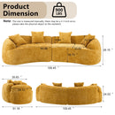 Curved Compressed Sofa, Nordic-Style Design For Living Room by HouseOfZazla