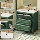 Retro Bathroom Vanity With Sink Combo, Free Standing Single Set With 3 Drawers by Unique Piece Furniture