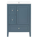 Modern Bathroom Vanity With Sink, Soft Close Drawers & Door, Storage Rack