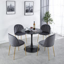 31.5" Black Tulip Table Mid-century Dining Table for 2-4 people With Round Mdf Table Top, Pedestal Dining Table, End Table Leisure Coffee Table