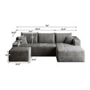 95" Cloud Sectional Sofa with Ottoman by HouseOfZazla