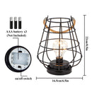 Set of 2 Cage Bulb Lantern Decorative Table Lamps