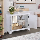 40" Console Table with Storage Shelf, Retro Entryway Table with Adjustable Storage Shelf, Sofa Couch Table for Hallway, Entry Way, Living Room, Foyer, Antique White