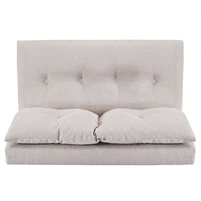 Adjustable Fabric Folding Chaise Lounge Sofa Floor Couch and Sofa (Beige)