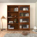Bookcase Contemporary Closed Back Glass Doors Office Storage Cabinet by HouseOfZazla