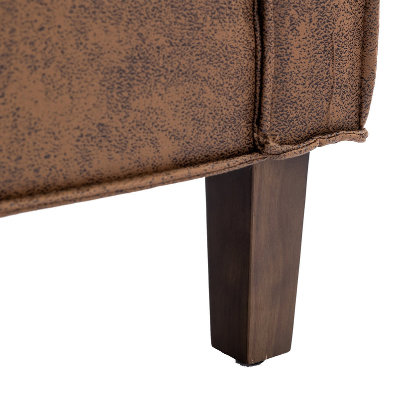 Accent Chair with Ottoman, Mid Century Modern Barrel Chair Upholstered Club Tub Round Arms Chair for Living Room