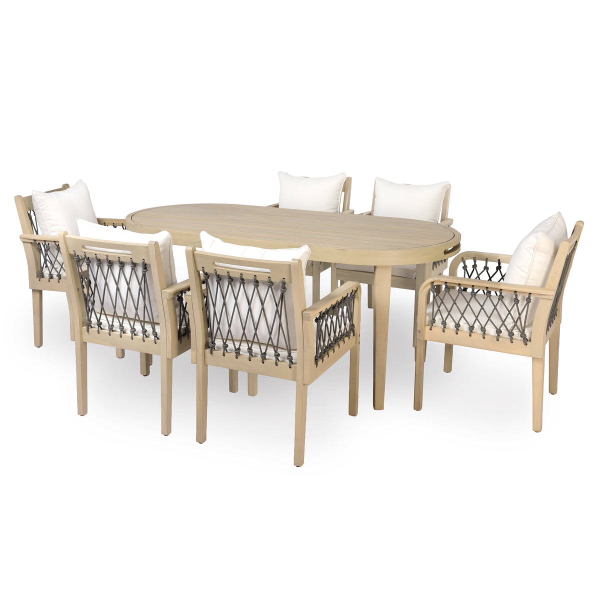7-Piece Outdoor Acacia Wood Dining Set, photo 3 of 10