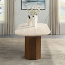 Leonardo - Dining Table - Travertine Top & Dark Oak by Unique Piece Furniture