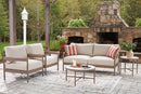 Bluff Trail - Loveseat, Lounge Chairs, Tables Set (Set of 5) - Beige by Unique Piece Furniture
