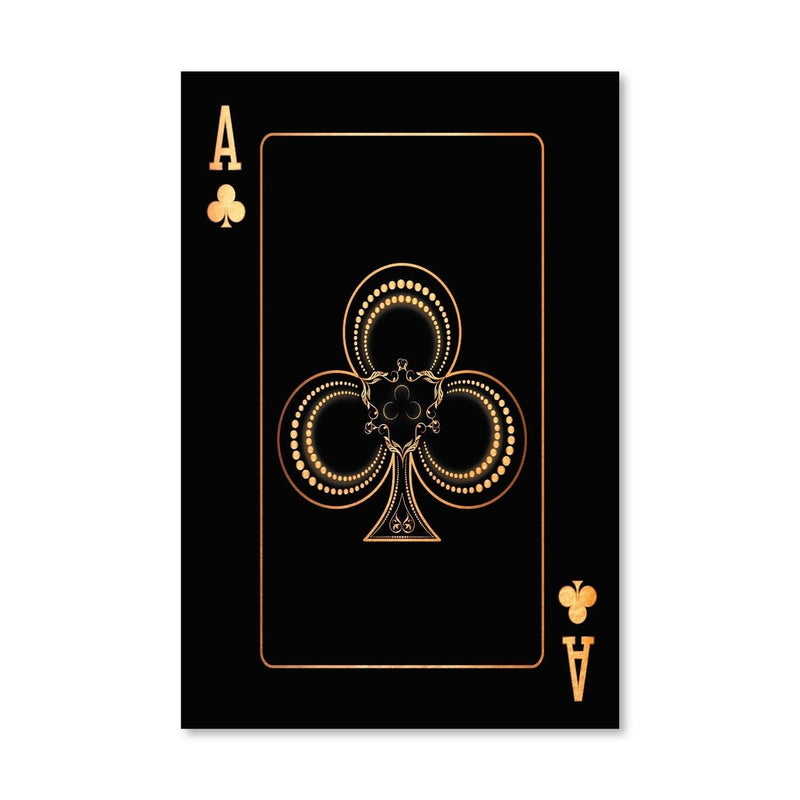 Ace of Clubs Canvas - Gold Canvas