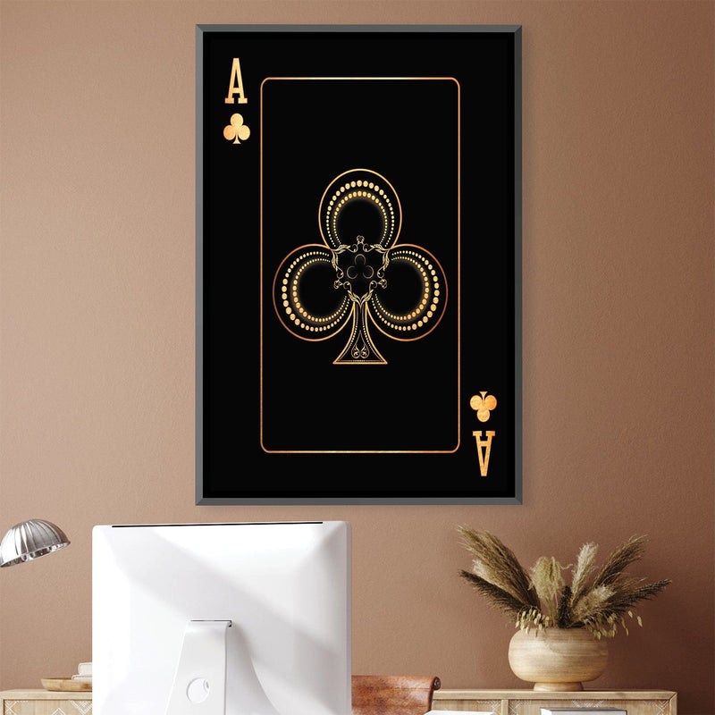 Ace of Clubs Canvas - Gold Canvas