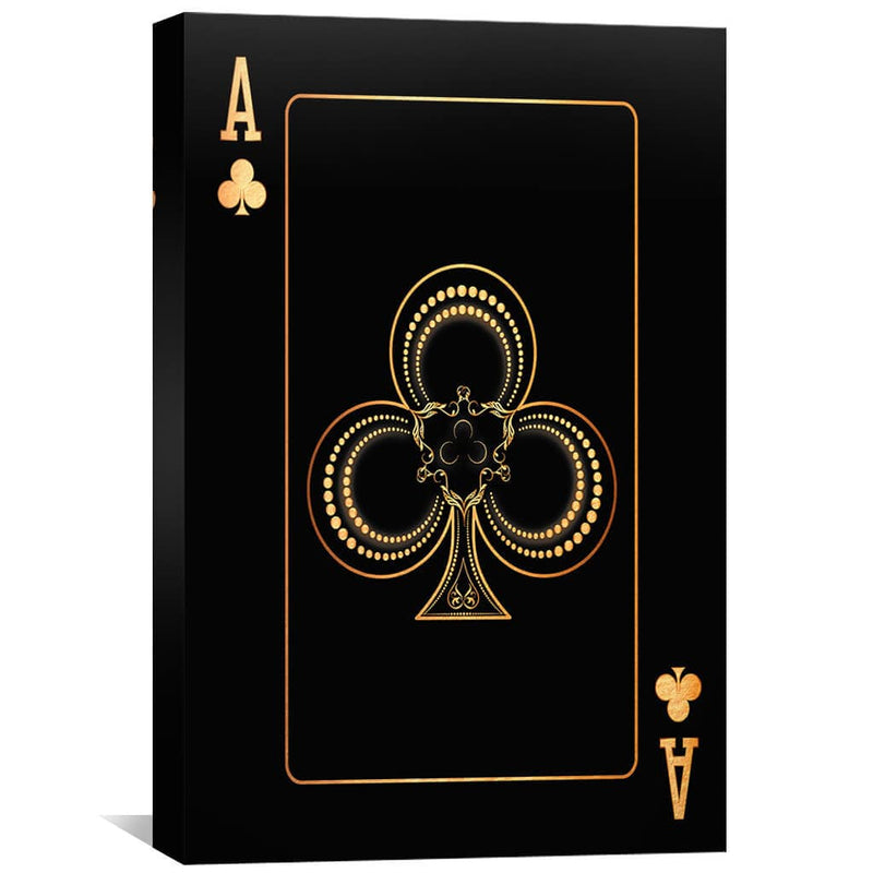 Ace of Clubs Canvas - Gold Canvas