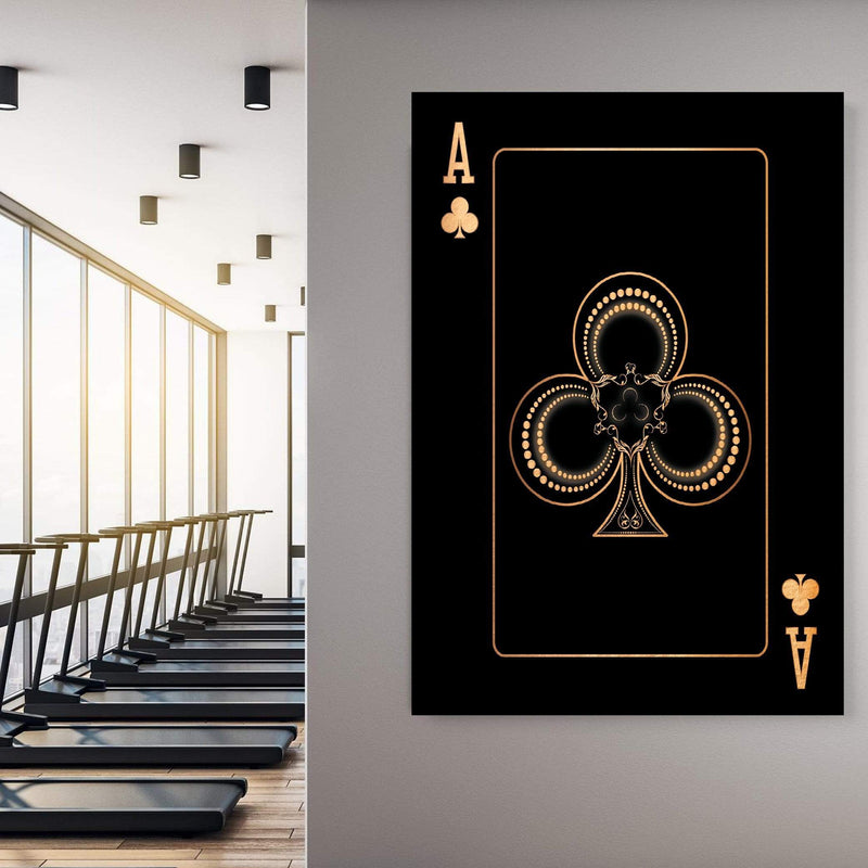 Ace of Clubs Canvas - Gold Canvas