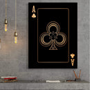Ace of Clubs Canvas - Gold Canvas