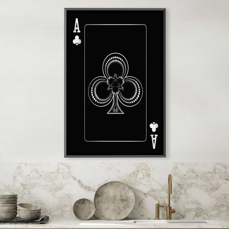 Ace of Clubs - Silver Canvas