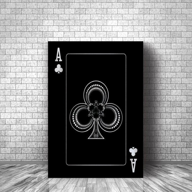 Ace of Clubs - Silver Canvas