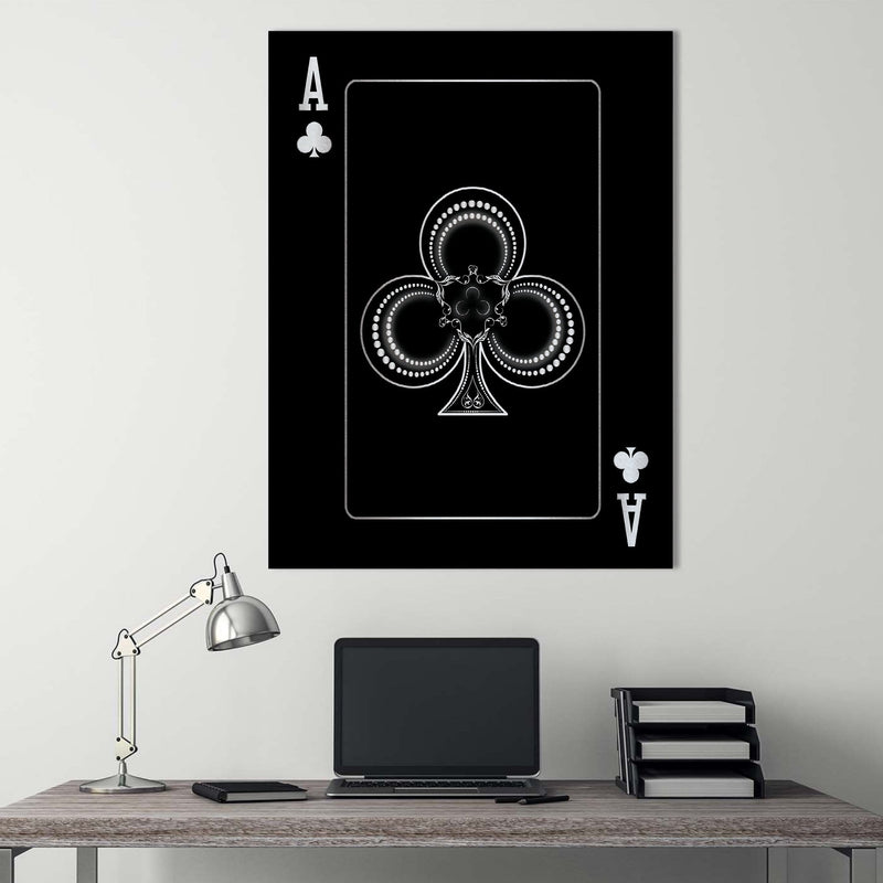 Ace of Clubs - Silver Canvas