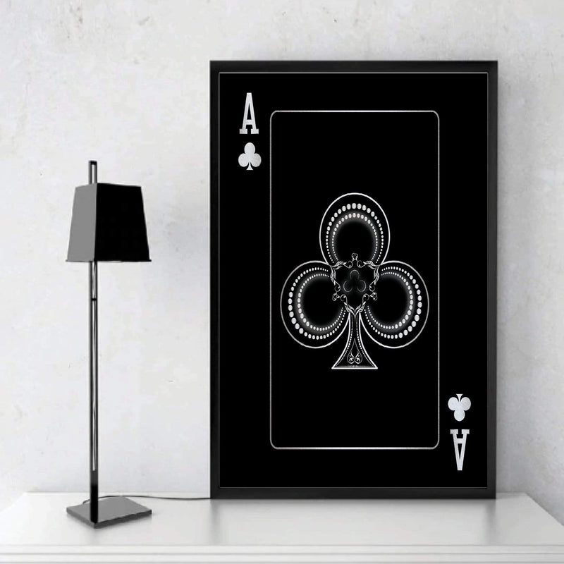 Ace of Clubs - Silver Canvas