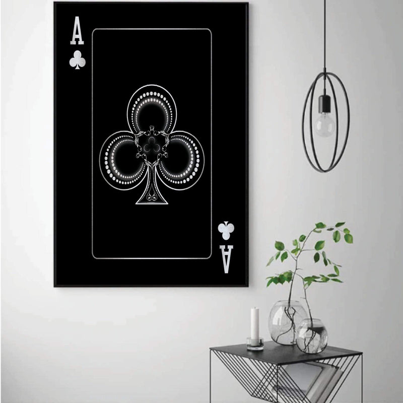 Ace of Clubs - Silver Canvas