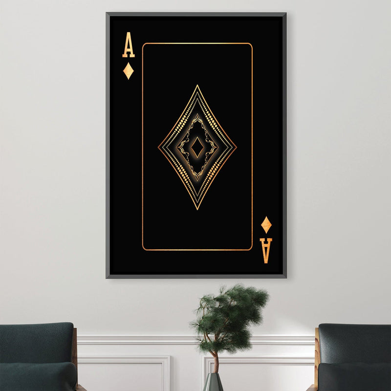 Ace of Diamonds - Gold Canvas