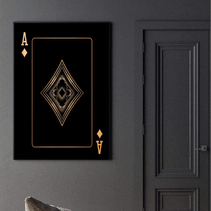 Ace of Diamonds - Gold Canvas