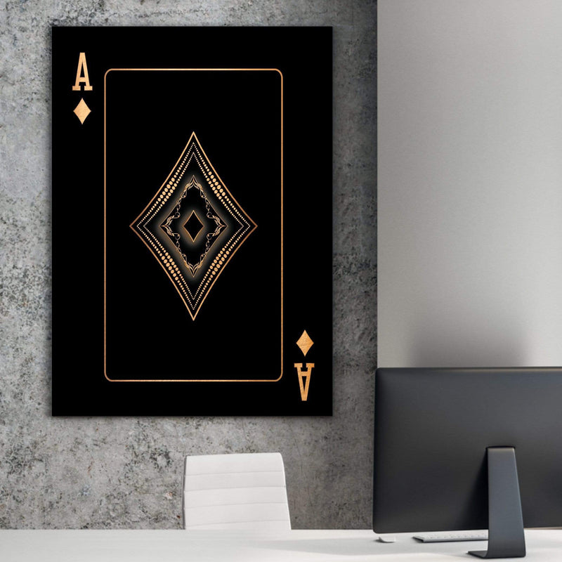 Ace of Diamonds - Gold Canvas