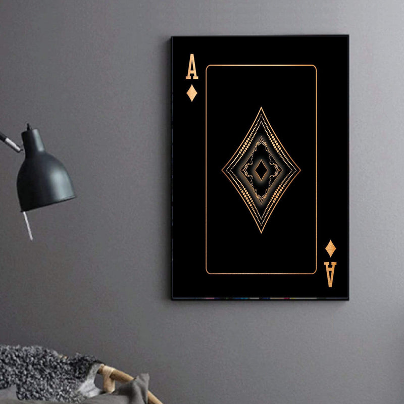 Ace of Diamonds - Gold Canvas