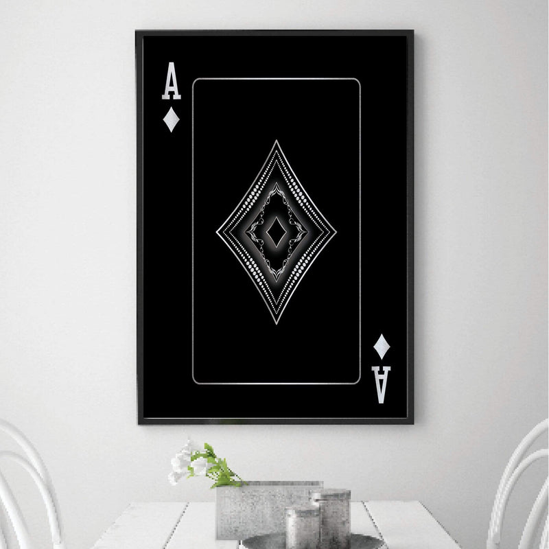 Ace of Diamonds - Silver Canvas