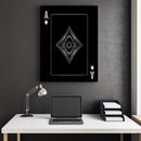Ace of Diamonds - Silver Canvas