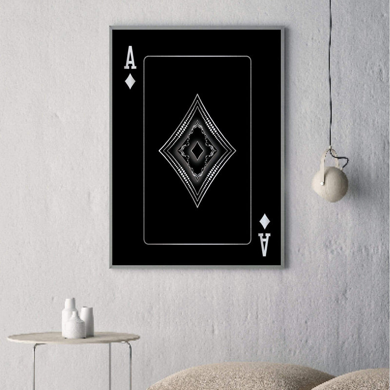 Ace of Diamonds - Silver Canvas