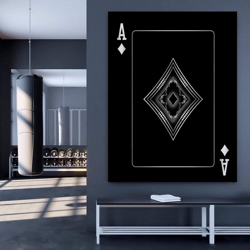 Ace of Diamonds - Silver Canvas