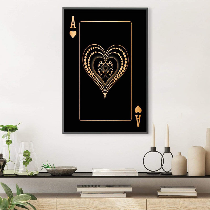 Ace of Hearts - Gold Canvas